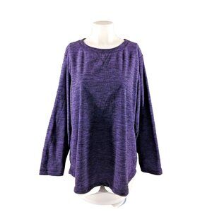 NWT KAREN SCOTT Sport Soft Fall Fleece Plus Size 0X Purple Pullover Casual